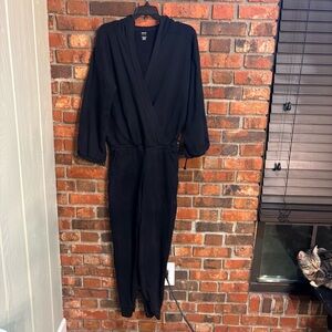 Nama womens Toronto Enlighten hooded crossover pockets jumpsuit black S